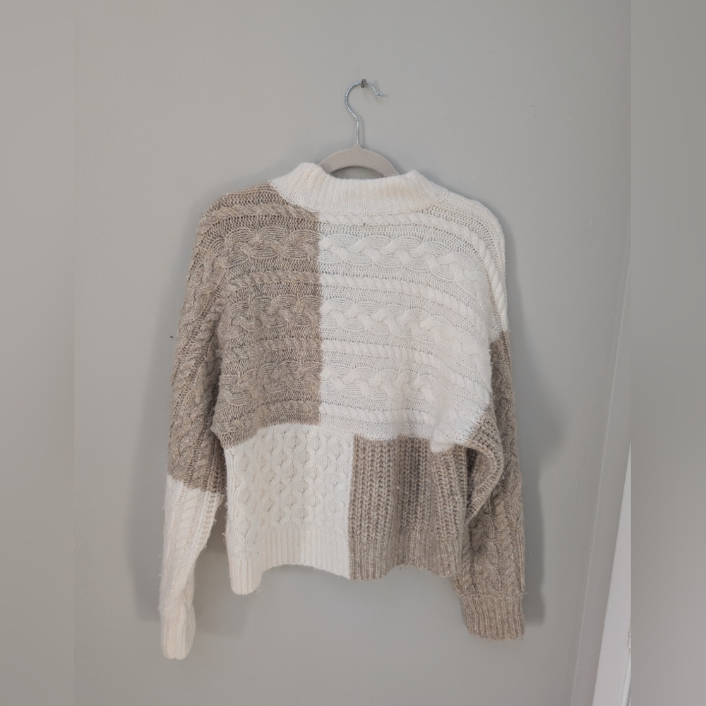 Abercrombie Cable Knit Patchwork Sweater - image 5